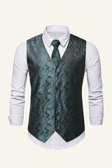 Jednorzędowa Kamizelka Męska Z Nadrukiem Slim Fit